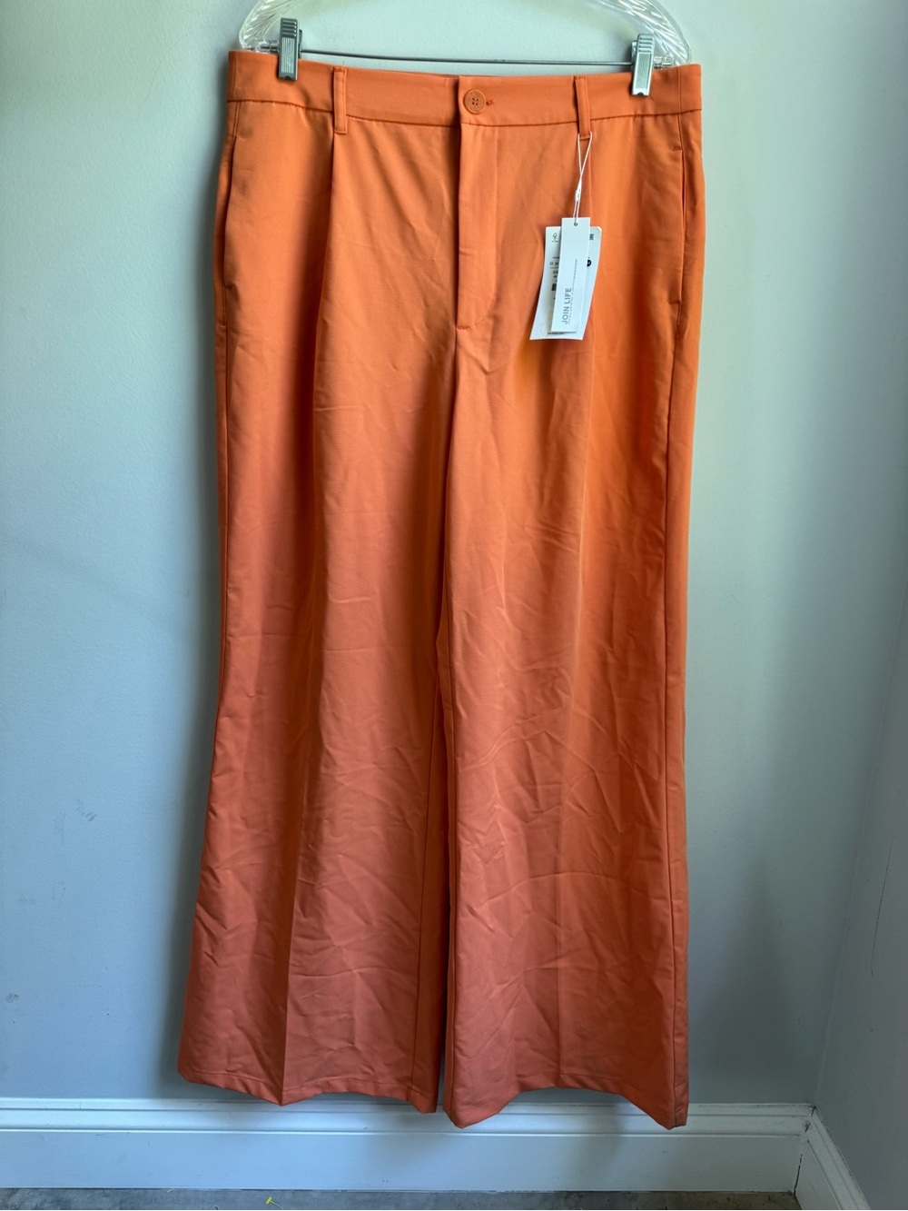 Bershka Wide-Leg Chinos in Orange
